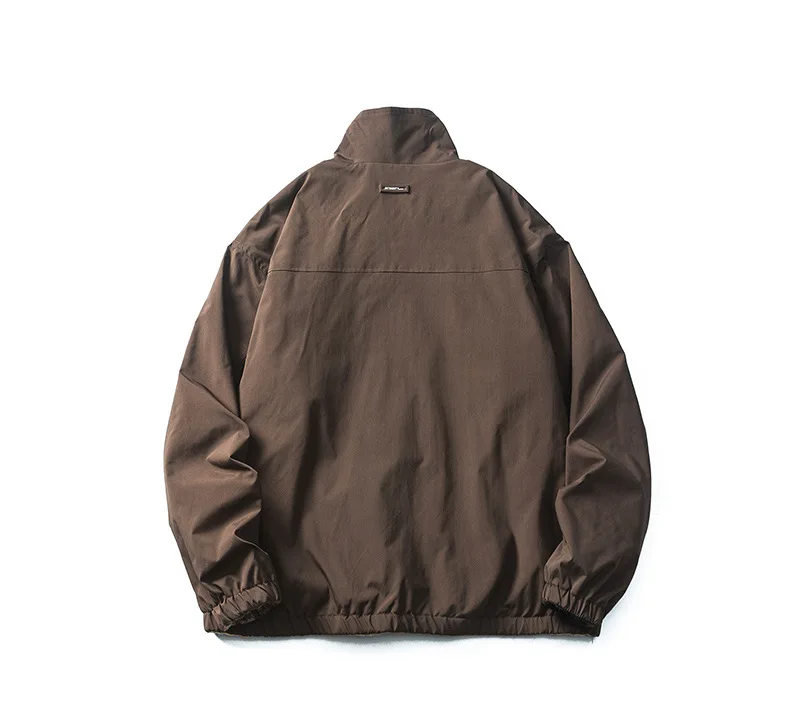 سترة رجالي مزدوجة الجوانب قابلة للعكس منقوشة بياقة واقفة معطف مدرب خفيف الوزن سترة واقية للخريف ملابس خارجية سترة شتوية للرجال #6