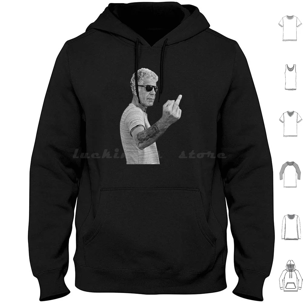 Vintage Anthony Bourdain Hoodies Long Sleeve Anthony Bourdain Bourdain Bourdain Finger Bourdani Anthony Bourdain Tv