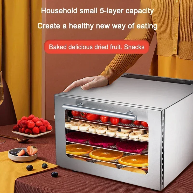 5 ชั้นไฟฟ้า Dehydrator ผลไม้เครื่องเป่าอาหารในครัวเรือนสัตว์เลี้ยงขนาดเล็กขนมขบเคี้ยวไก่ Dernky อาหาร dehydration Air Dryer