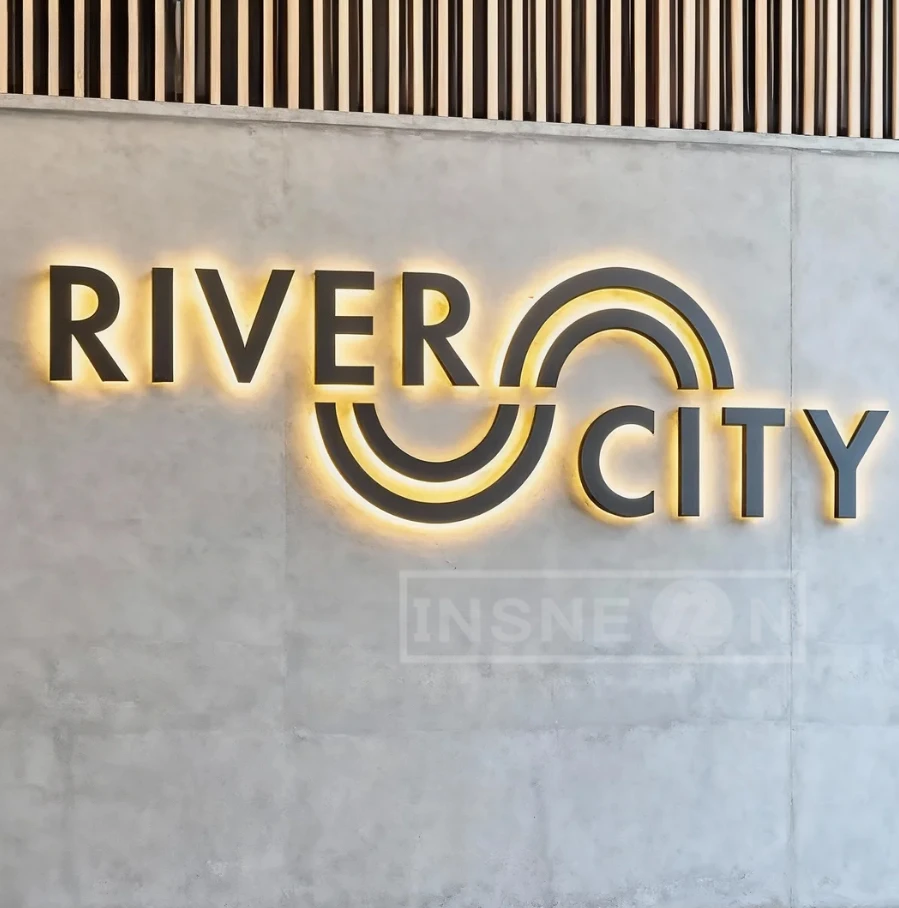 Custom Business Sign Logo 3D Metal Salon LED Letter Backlit Reception Advertising Decor Signboard Screen Neon Sign Letter 3D