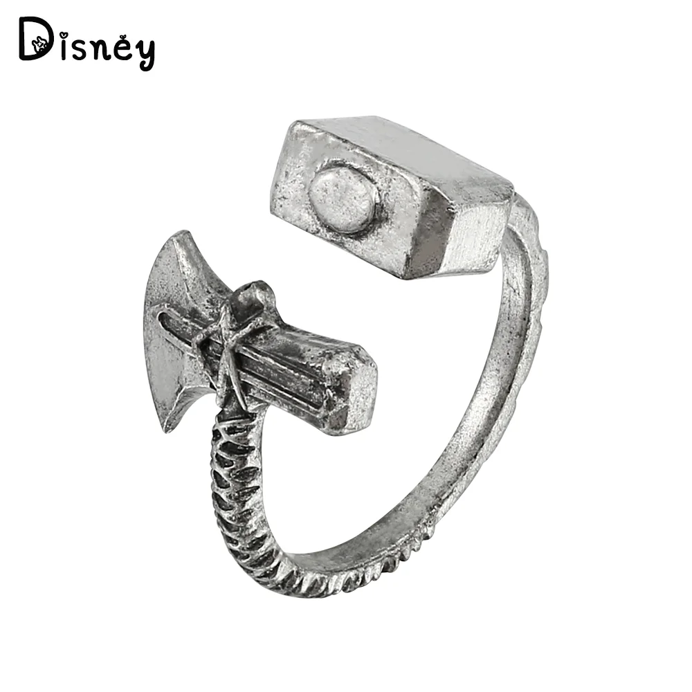 Superhero Rings Avengers Mjolnir Opening Adjustable Rings for Men Vintage Fashion Decoration Accessories Gift