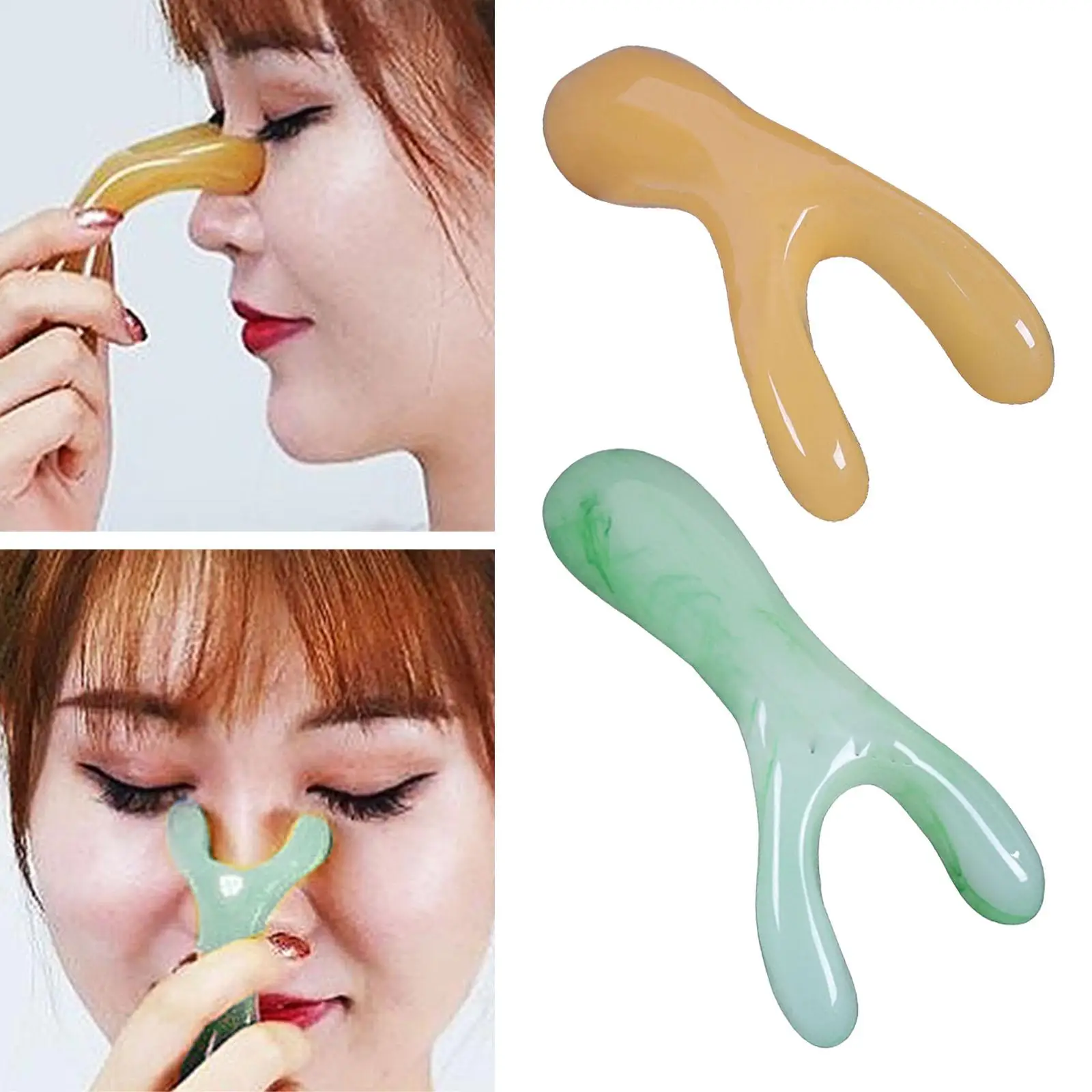 

Resin Nose Massager Multipurpose Smooth Portable Facial Y Shaped Manual Handheld