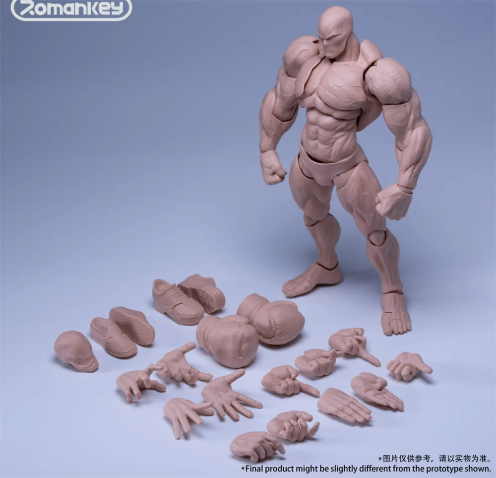 

1/12 Romankey Big Guy Tough Muscle Strong Body Doll With Hand Foot Head Connector Create Yours Own Hero About 6"