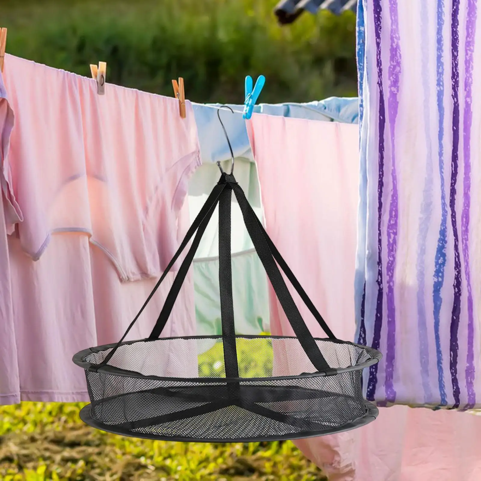 

Clothes Drying Rack Versatile Hanging Laundry Rack Mesh Clothes Hanging Rack Dry Rack for Food Towel Clothing Underwear Toys