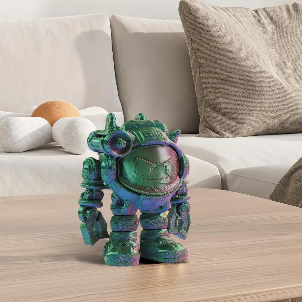 3D Printed Mecha Astronaut Figurine Colorful Cartoon Spaceman Statue Sculpture Fidget Toy Home Office Desktop Decoration Ornamen