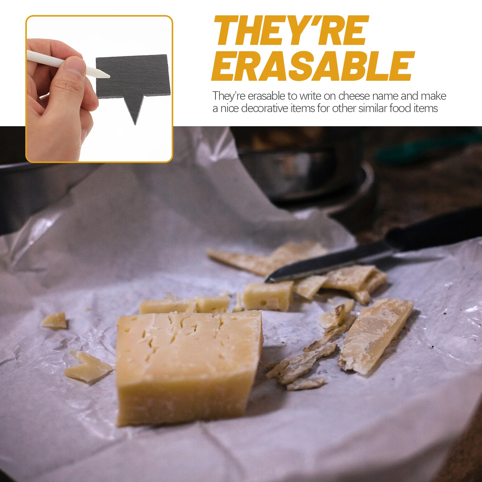 

5pcs Cheese For Party Cheeseboard Cake Marker Soapstone Chalk Cake Label Kitchen Dining Cheese Label Organizers