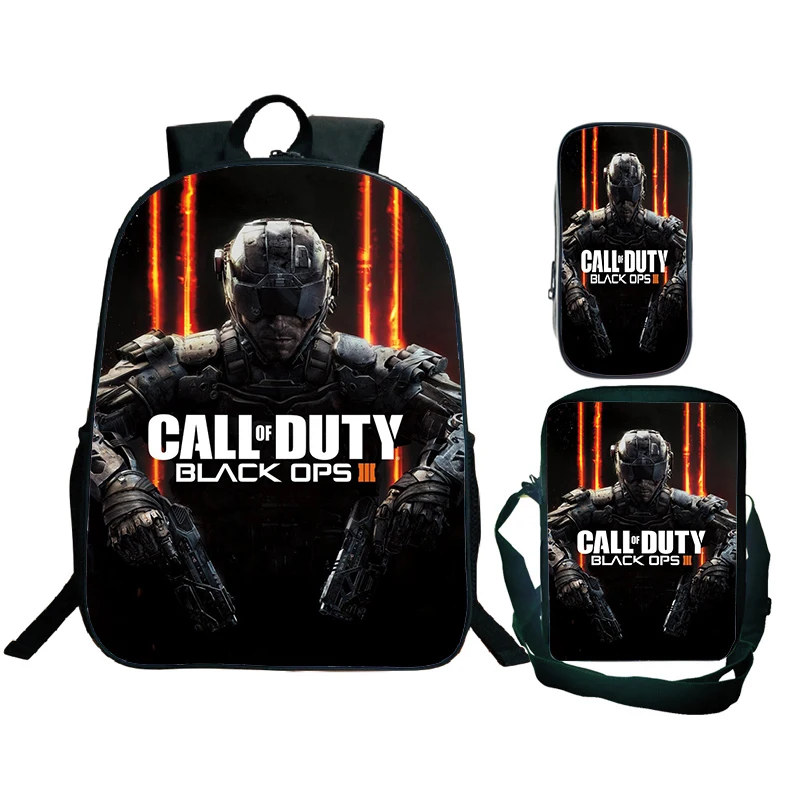 

Game Call Of Duty Warzone Backpacks 3pcs Set Children Softback Schoolbag Large Capacity Students Bookbags Men Laptop Bag Mochlia