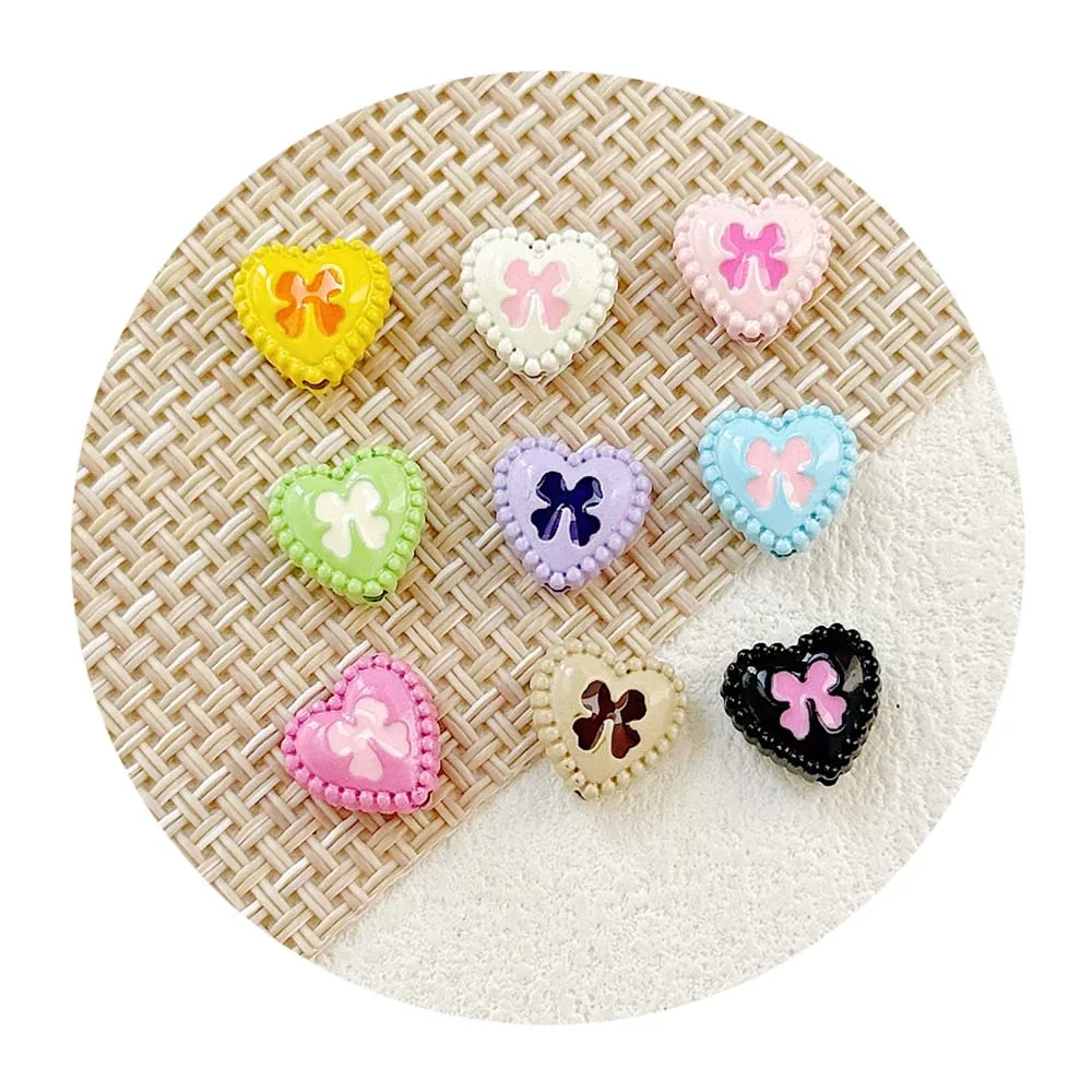 Assorted Candy Color Bowknot Bowtie Bows Ribbon Beads, Loose Spacer Charms for Jewelry Making Supplier
