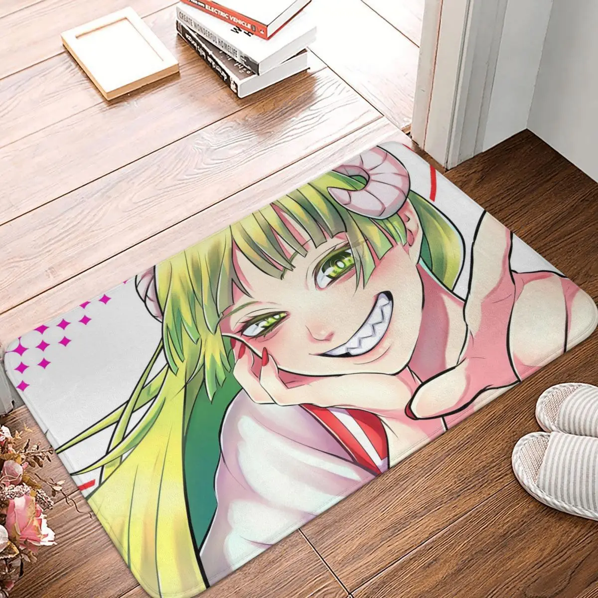 Mairimashita Iruma Kun Non-slip Doormat Living Room Kitchen Mat Outdoor Carpet Flannel Modern Decor