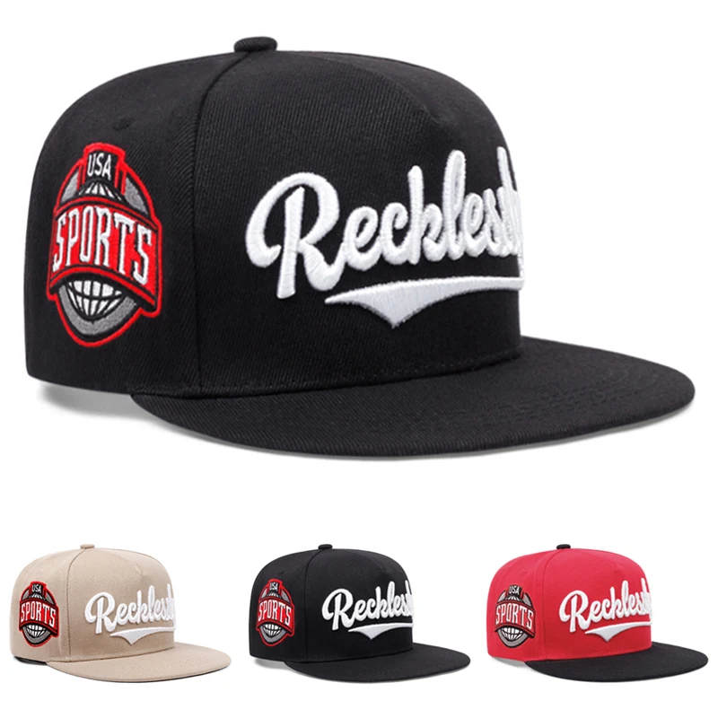 2026 New Flat Edge Hat REEK Side USA Embroidered Baseball Hat Outdoor Daily Leisure Decoration Sunshade Hat Unisex Hip Hop Hat