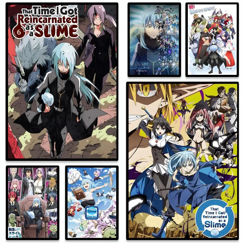 Hot TThat Time I Got Reincarnated as a Slimeew Poster Waterproof Self-Stick Durable Decor Ideal for Bedroom, Kitchen & Entryway