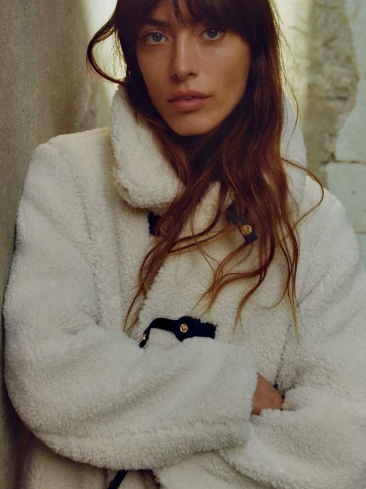 Herfst Winter Dames Lamsbont Gevoerde Fce Jas Lange Sve Turn-down Kraag Veelzijdige Bovenkleding Verdikte Polyestervezel