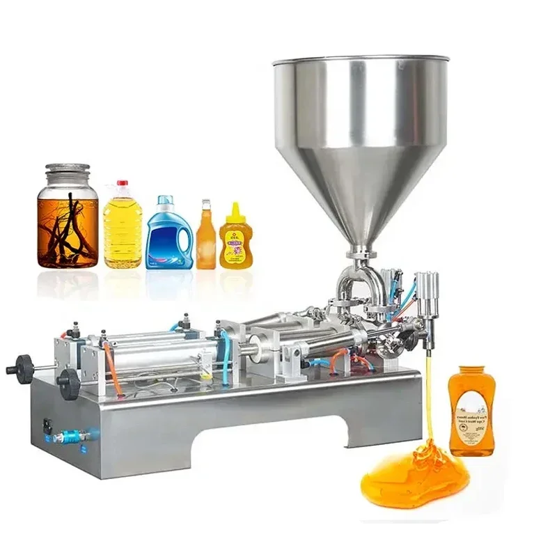 Semi Automatic Paste Filling Machine Double Heads Ketchup Honey Syrup Jam Sauce Juice Peanut Butter Gel Lotion Shampoo Filler