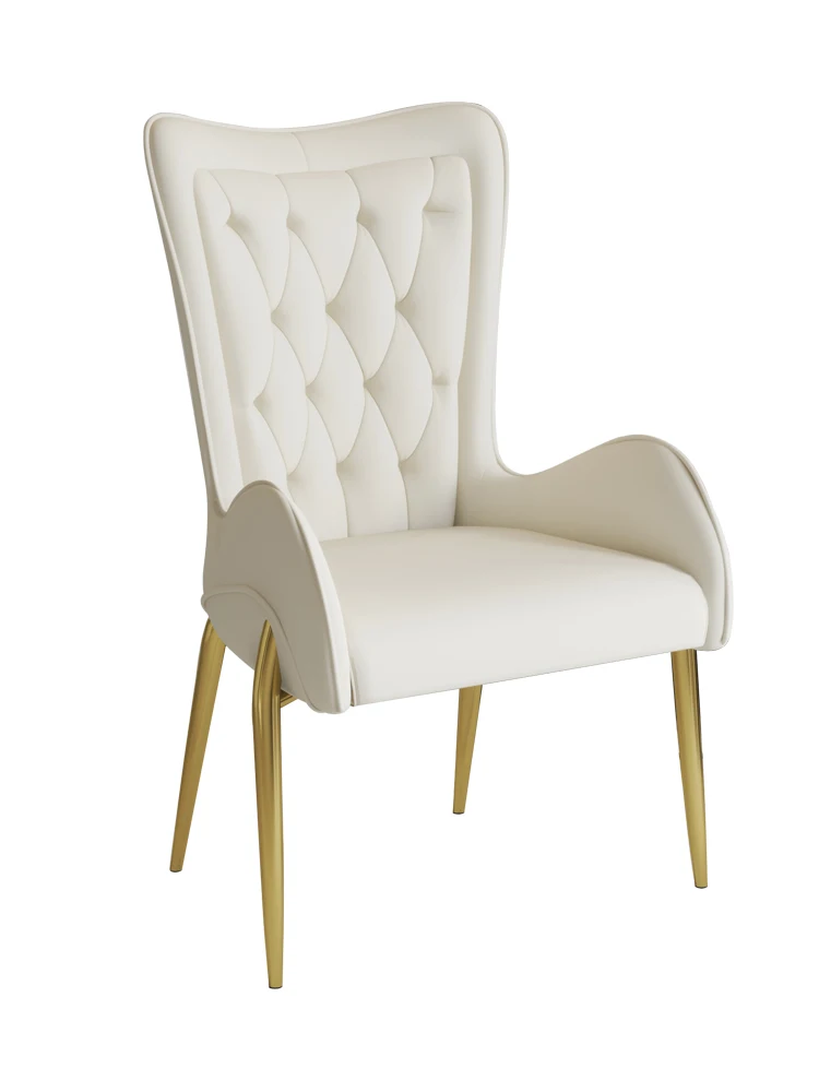 Light Luxury Dining Chair Modern Minimalist Hotel Restaurant White Armchair Home Study Chair Dressing Table