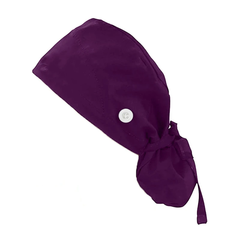 للجنسين الجراحية الغبار واقية قبعة مع زر ممرضة الأطباء تشغيل غرفة العمل كاب مؤسسة التجميل Veterinaria الدعك قبعات قطنية #4