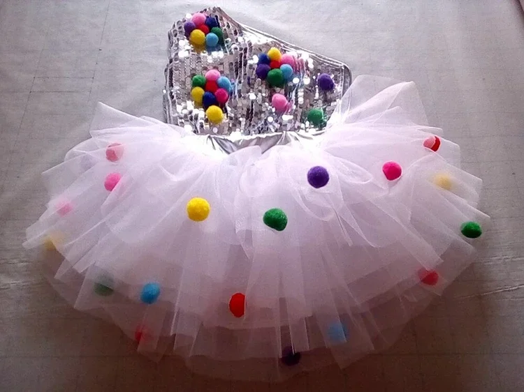 Bambini ragazze costumi con paillettes jazz moderno costume di danza jazz passerella spettacolo vestiti bambini tutu velo