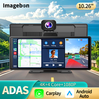 Imagebon 10.26 Inch 4K  ADAS Rearview Mirror Camera Wireless CarPlay Android Auto WiFi Dash Cam AUX FM GPS Navigation Car DVR