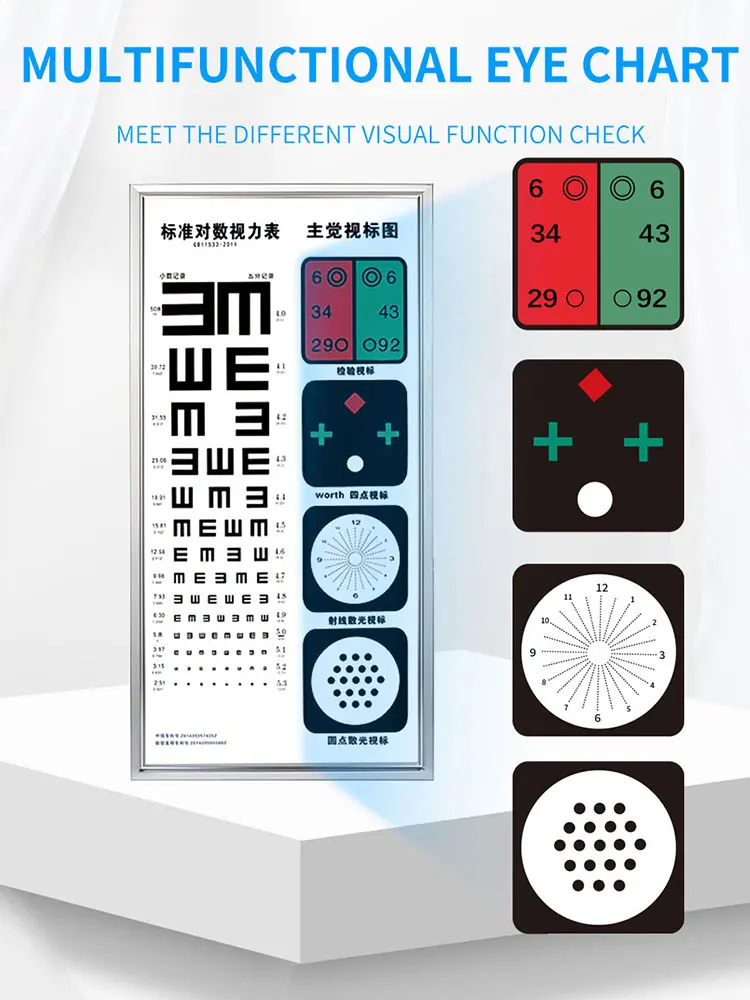 Ophthalmic equipment LED Lamp Vision Tester Visual Acuity Chart high quality far vision eye test chart