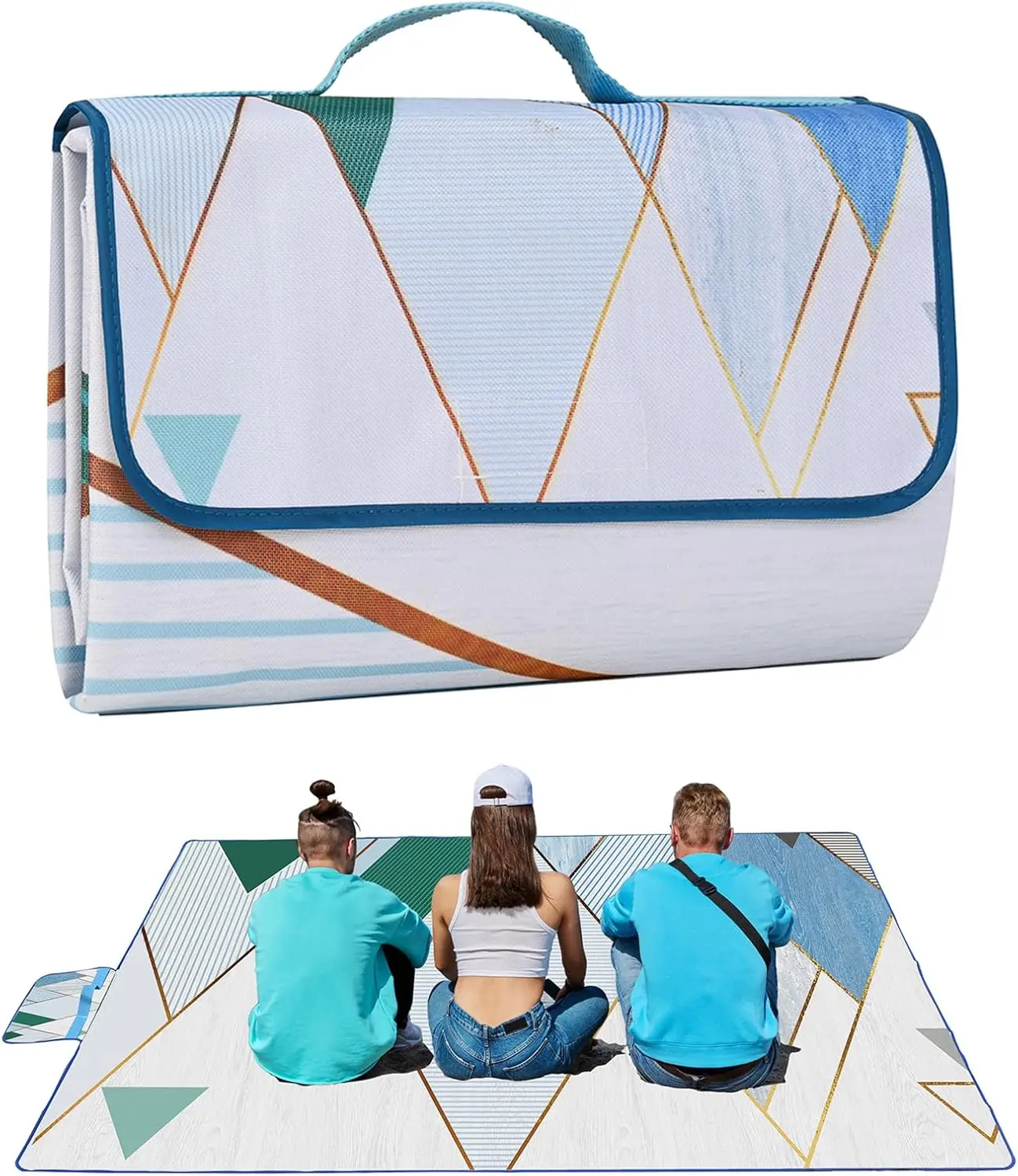

Picnic Blanket, Foldable Waterproof Sand Mat, 80" x 80" Extra Large Picnic Blanket,Outdoor Mat Beach Blanket for Camping Hiki
