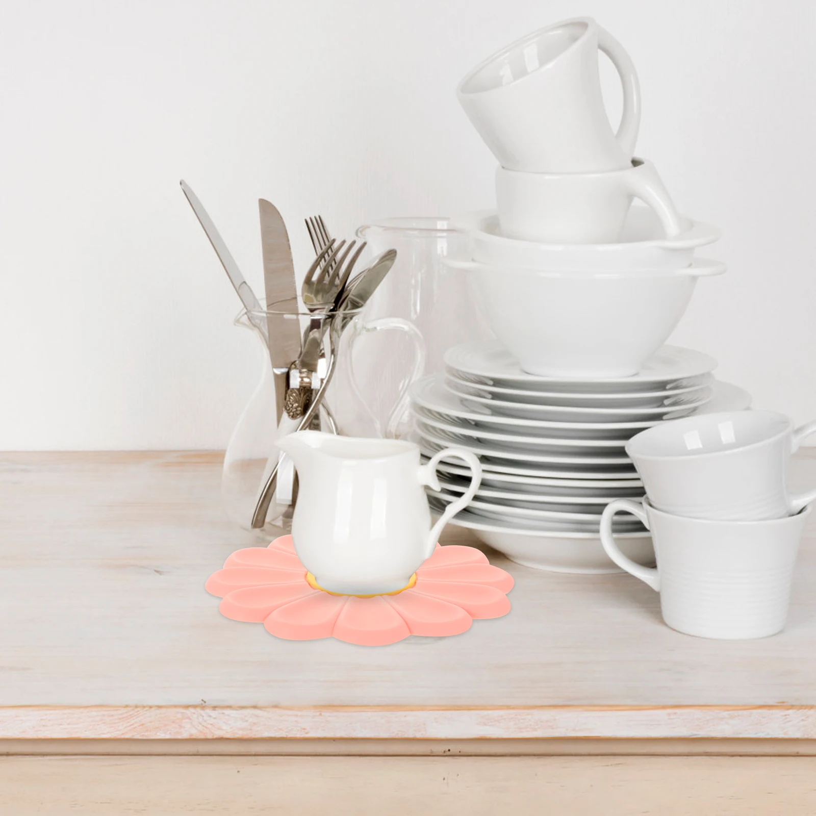 

Silicone Placemats Insulation Pads Coaster Hot Kitchen Cup Daisy Pattern Dishes Gel Plate Bottle Non Stick Heat Resistant Mat