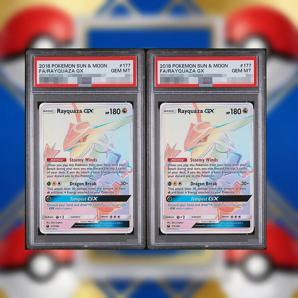 

PTCG Rayquaza GX Rainbow Secret Rare Celestial Storm 177/168 Points 9 MINT EN- Collection Card Self Made Rating Card Friend Gift
