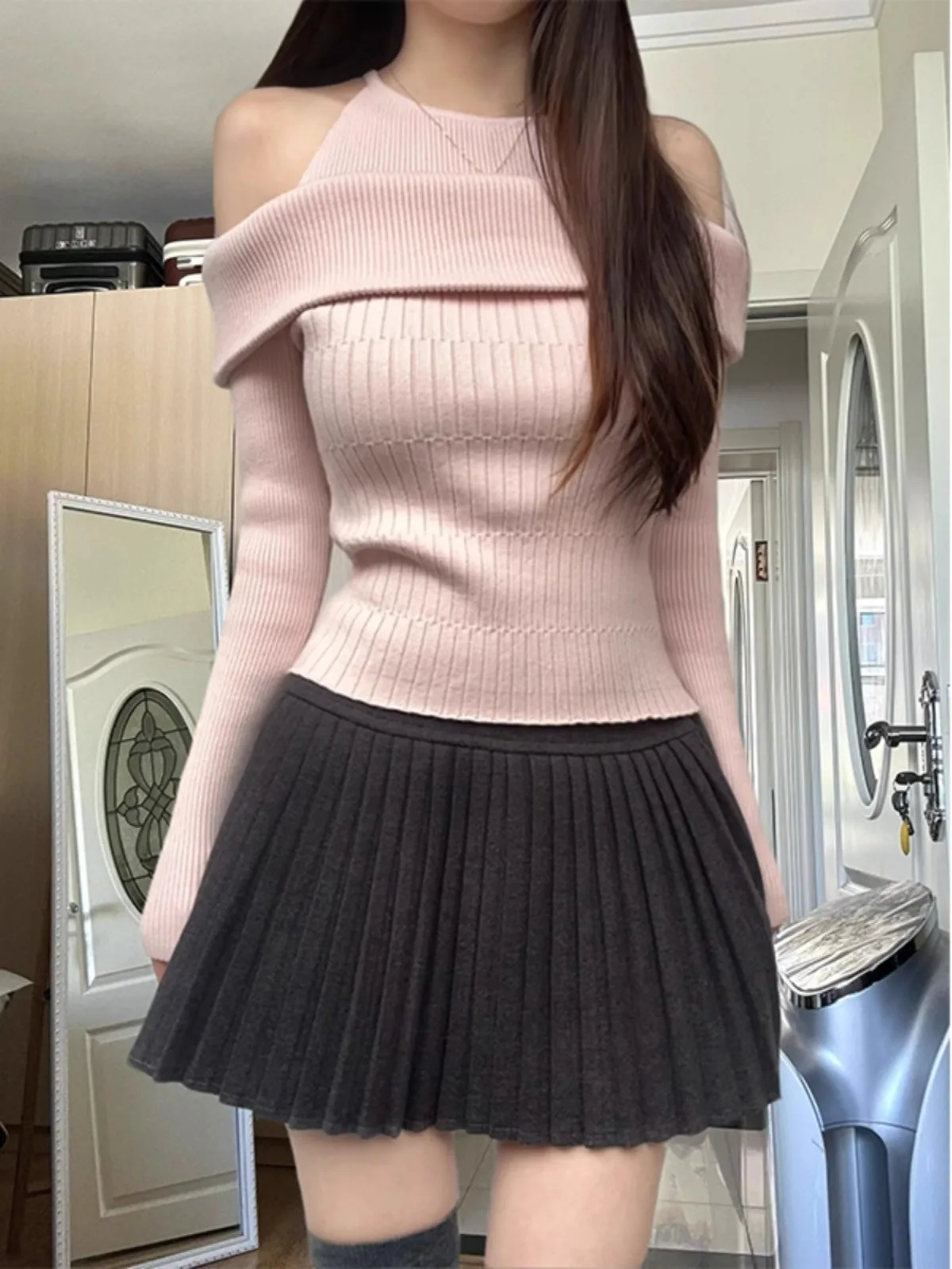 

Sweaters Jumpers Pullovers Womens O-Neck Women Jerseys Long Sleeve Gyaru Style Street Urban Y2K Fashion Japanese Kawaii Ulzzang