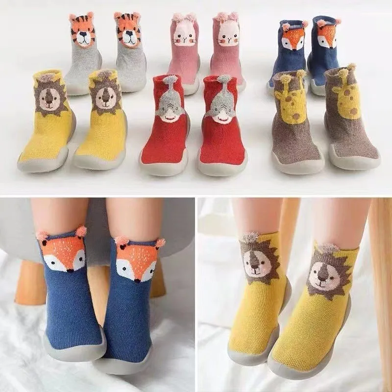 

Spring Baby Toddler Shoes Baby Shoes Non-slip Fox Tiger Thickening Shoes Sock Floor Shoes Foot Socks Animal Style