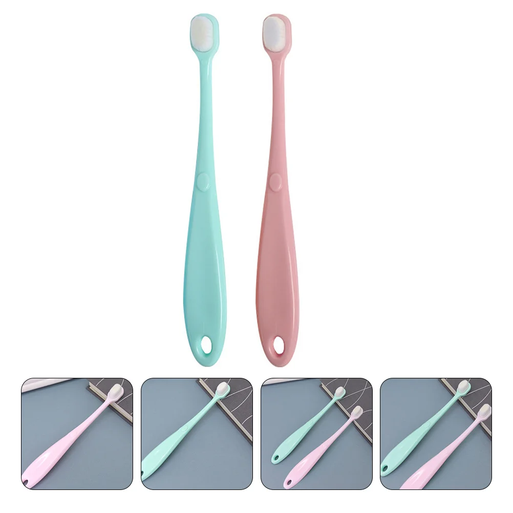 

2pcs Kids Toothbrush Infant Oral Care Newborn Toddler Bristle Tooth Cleaning Tool Plastic Dental Brush With Hanging