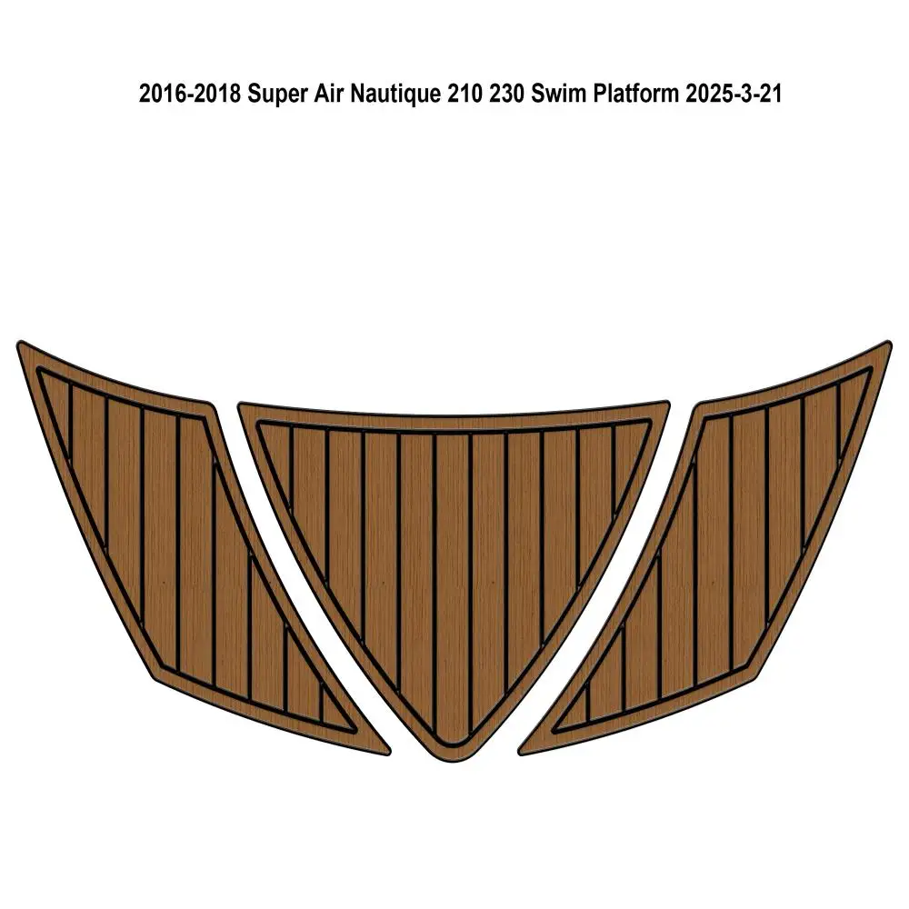 

2016-2018 Super Air Nautique 210/230 3-Piece Swim Platform Pad Boat EVA Teak Floor Pad Mat SeaDek Gatorstep Style Self Adhesive