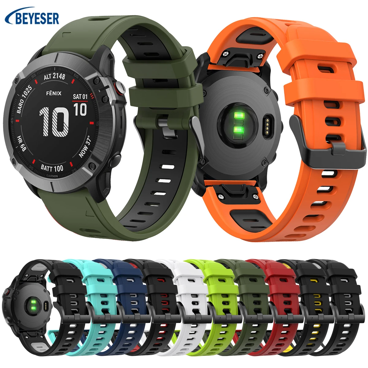 Replace WristBand For Garmin EPIX /Garmin Feni x7 x 6  Band In Two-color Official Same Paragraph Smart Watch Sports Strap