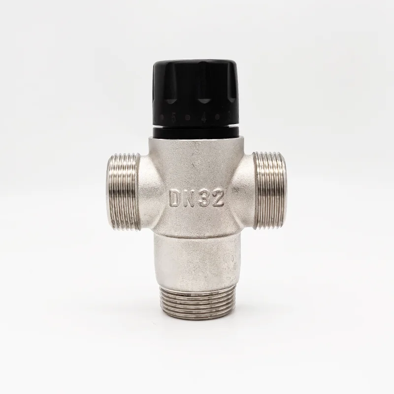 High Quality 1-1/4" DN32 Water Mixing Valve Water Heater Solar Thermostatic Valve Three Way Water Temperature Control Valve