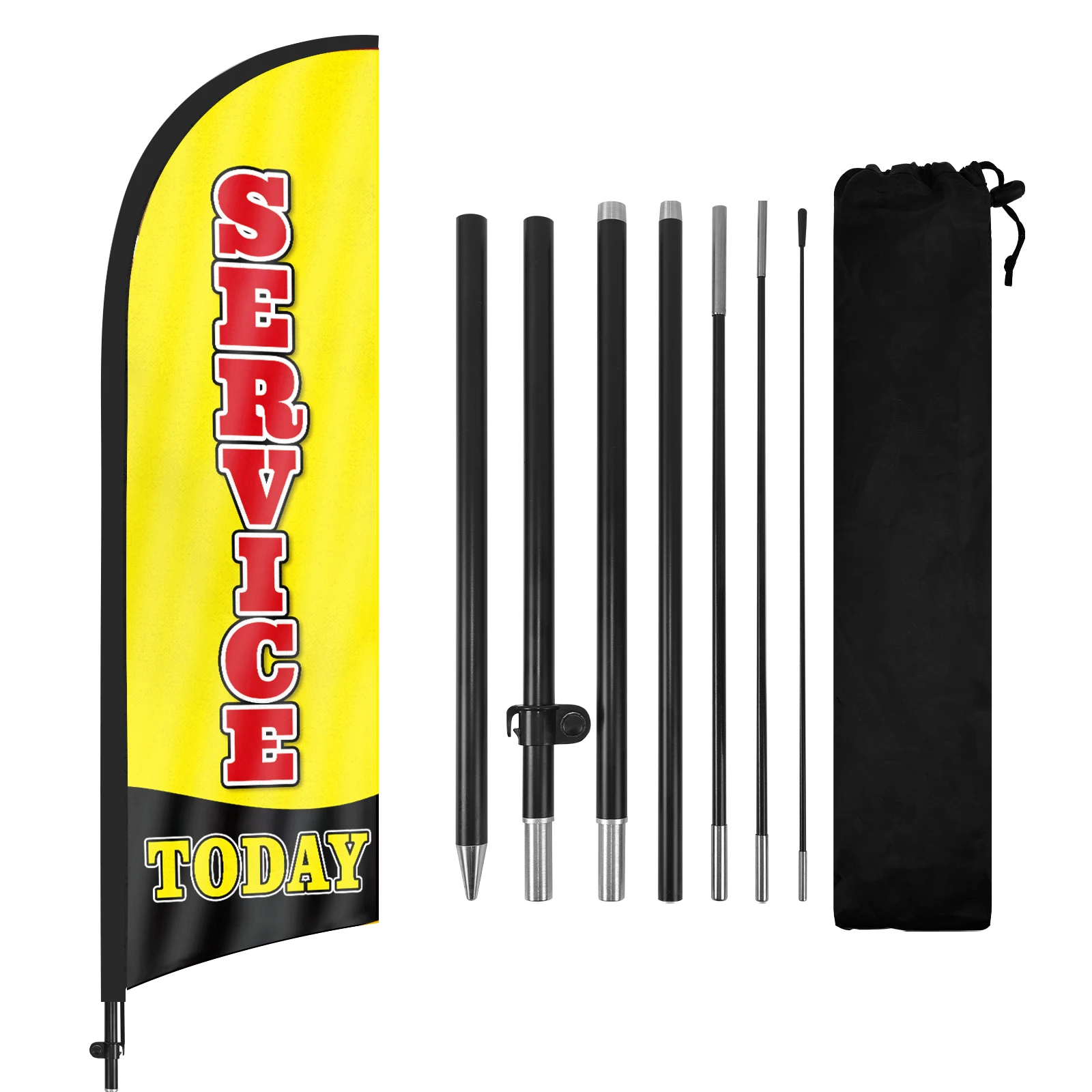 FSFLAG 1PCS 280CM The Service Feather Flag with Flagpole Advertising Outdoor Banner Decoration for Businesse and Storefront