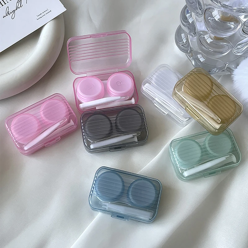 Contact Lens Box Prevent Leakage Transparent Lens Cover Container Contact Lens Holder Companion Box Care Box Portable Travel