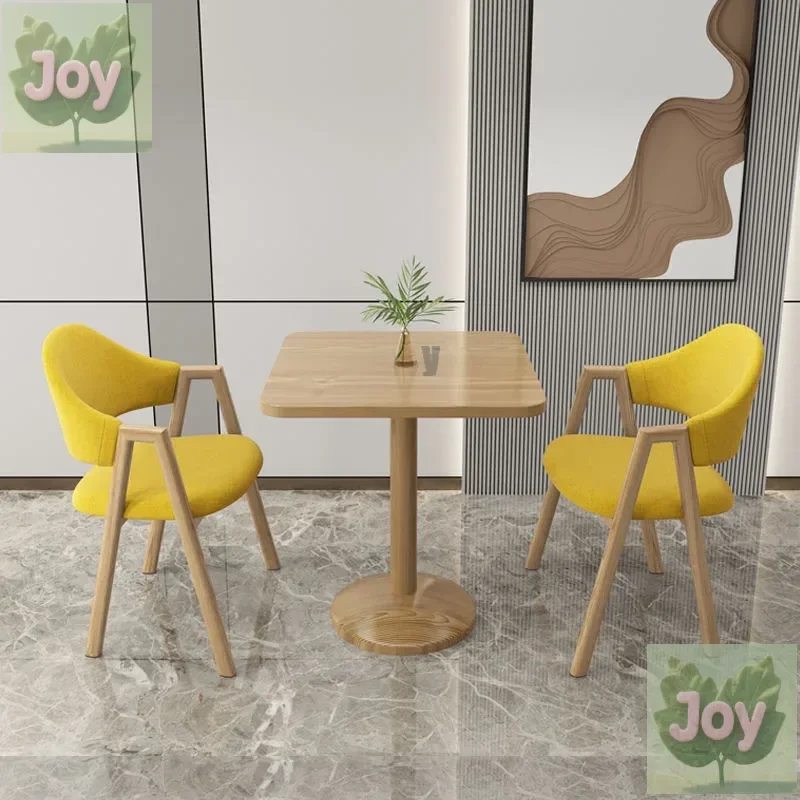 

Balcony Leisure Small Square Table Office Reception Negotiation and Chair Combination Simple Coffee Milk Tea Shop