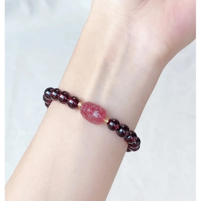 Natural Pomegranate Color Bracelet Luxury Women Jewelry Vintage Jadeite Beaded Accessories Best Selection Gift