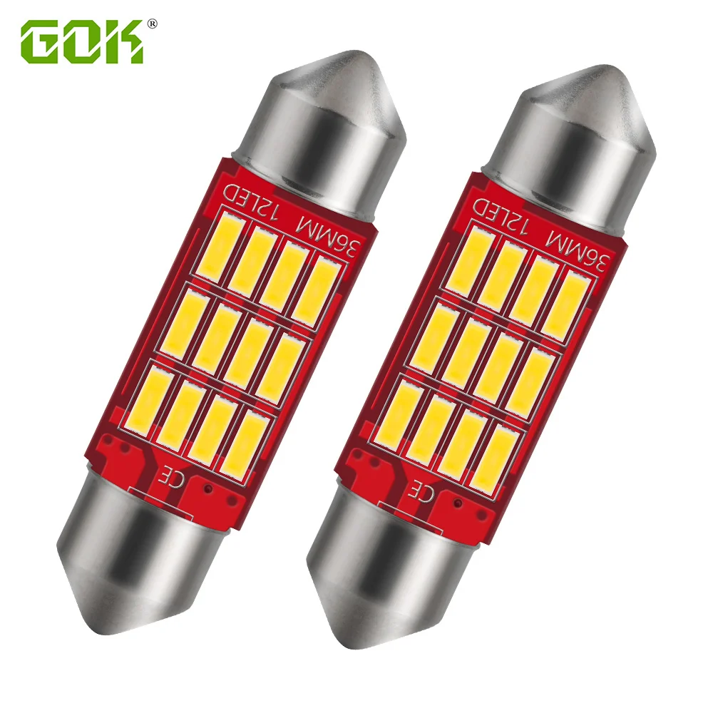 

500PCS Car Bulb Interior Reading Door Light License Plate Signal Lamp C5W LED Canbus Festoon 36mm 39mm 41mm 6000K Free Error