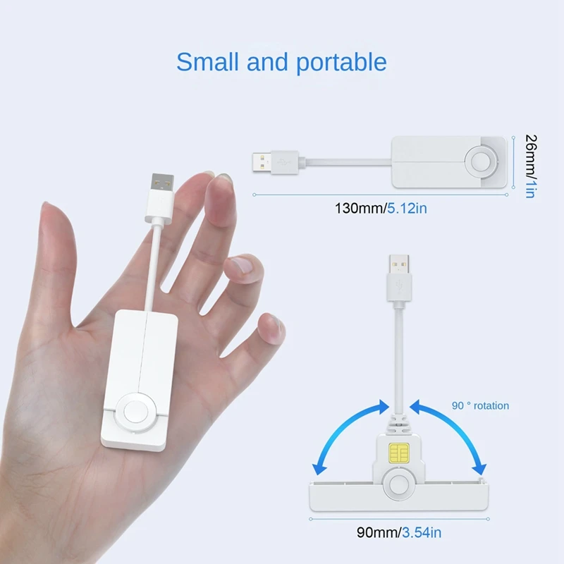 Smart Card Reader USB ATM Smart Card Reader Universal-SIM-Kartenleser USB-CCID ISO-Connector für Windows Linux