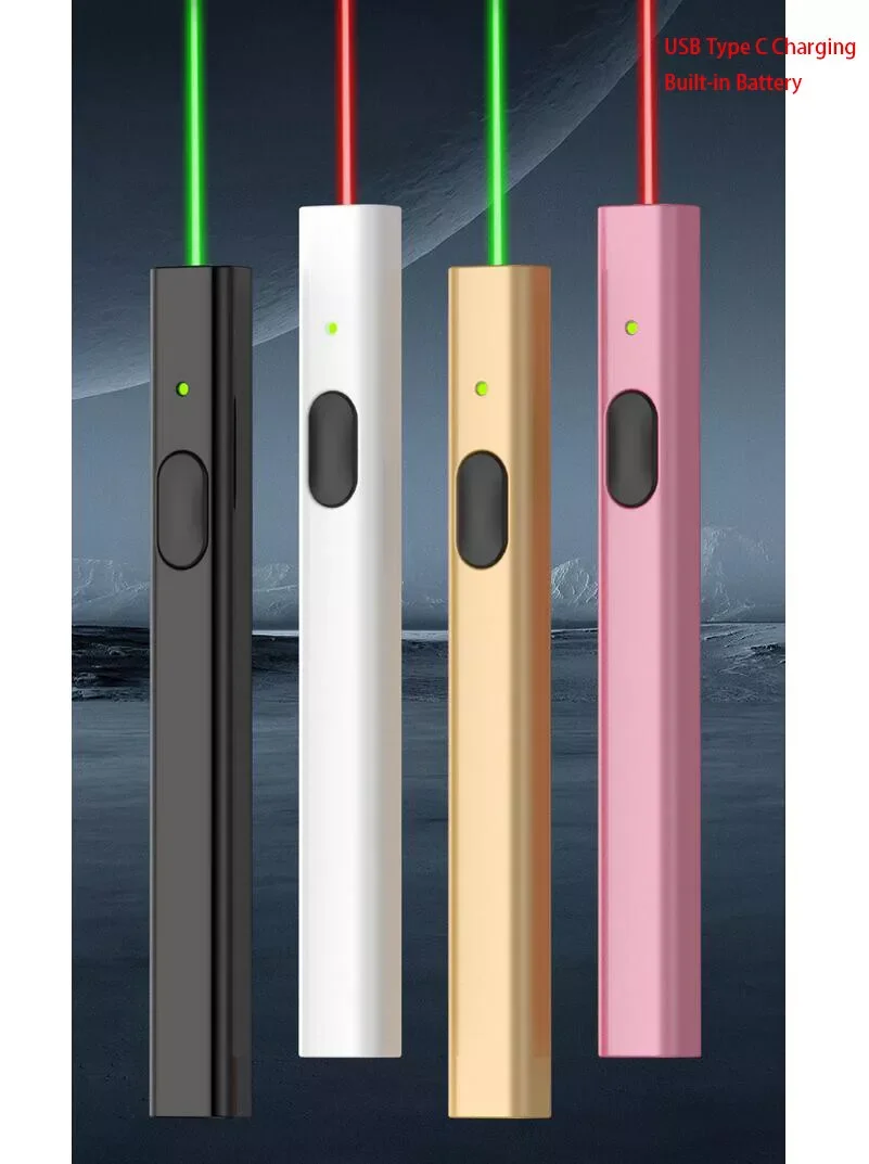 JSHFEI laser pointer pen USB Charging Sight Pointer PenGreen laser pen 650nm Red Laser Built-in USB Rechargeable Beam Pointer