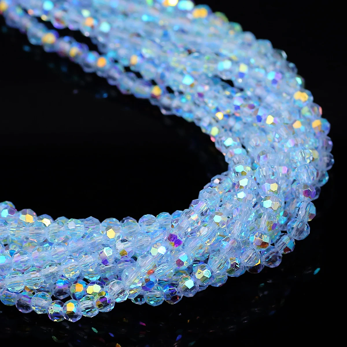 3/4/6mm Fußballform Tschechische Kristallperlen Runde Glasabstandshalter Lose Perlen für DIY Schmuck Anhänger Herstellung Armband Halskette