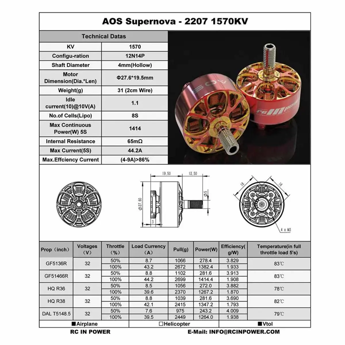 

Новый бесщеточный высокоскоростной двигатель Supernova 2207 1570KV 8S для 5-дюймовых FPV дронов RC, запчасти для DIY-сборки