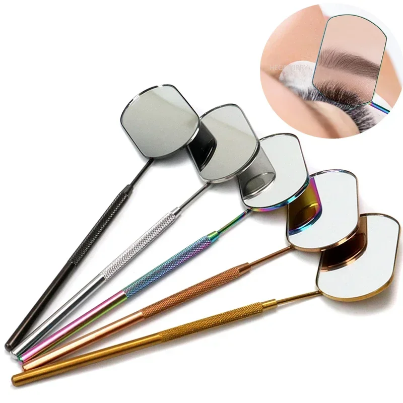 Eyelash Mirror Large Makeup Mirror Magnifying Beauty Long Handle Mirror For Checking False Eyelashes Tools Extension Makeup Tool