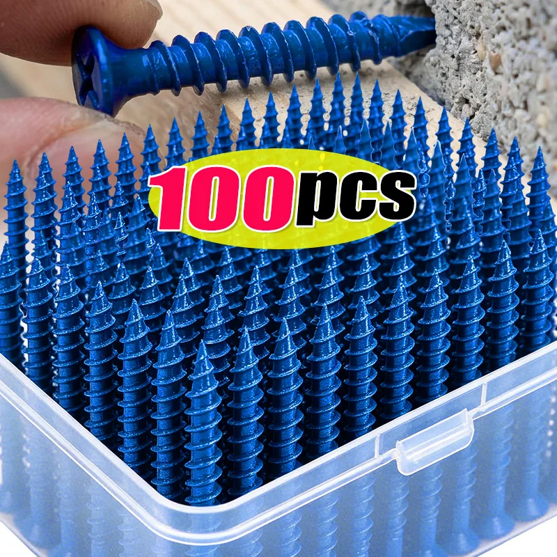 Countersunk Flat Head Concrete Masonry Screws Heavy Duty Wall Anchor Screws for Cement Brick Block Wall Construction Fasteners