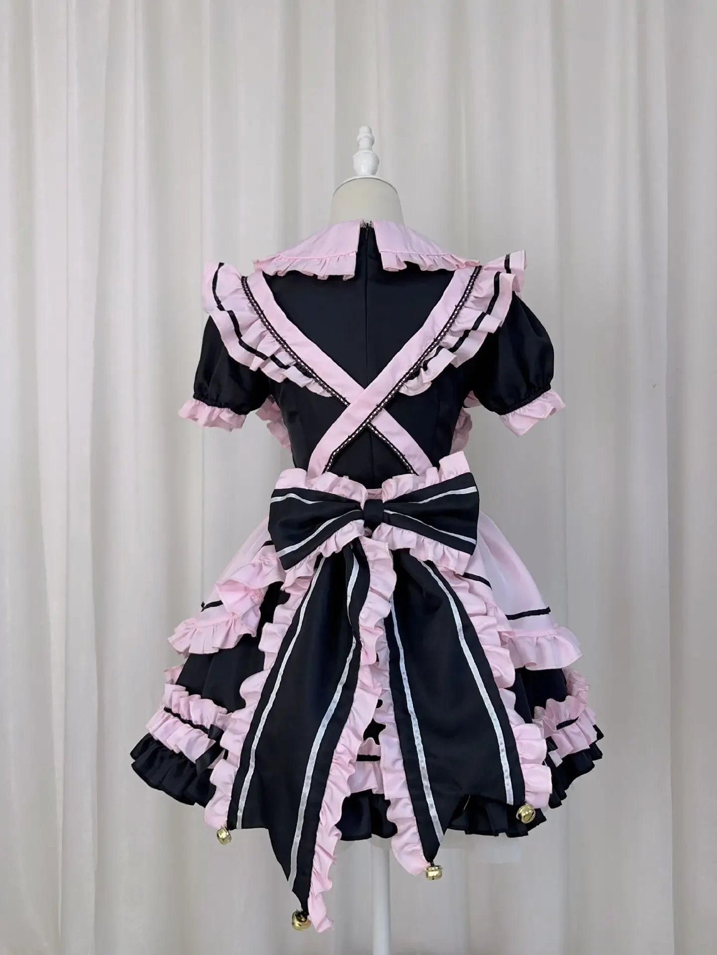 Französisches süßes rosa Lolita-Kleid, Kawaii-Dienstmädchen-Kostüm, Cosplay, süßes Mädchen, Katzen-Schleife, verführerische Uniform, Geburtstagsparty-Bühnenkleid – Detail 6