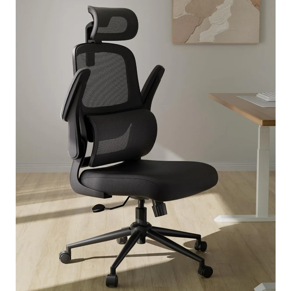 

P1 Ergonomic Office Chair, Desk Chair with Adjustable Lumbar Support, Home Office Desk Chair with 2D Headrest, Flip-up Armrest,