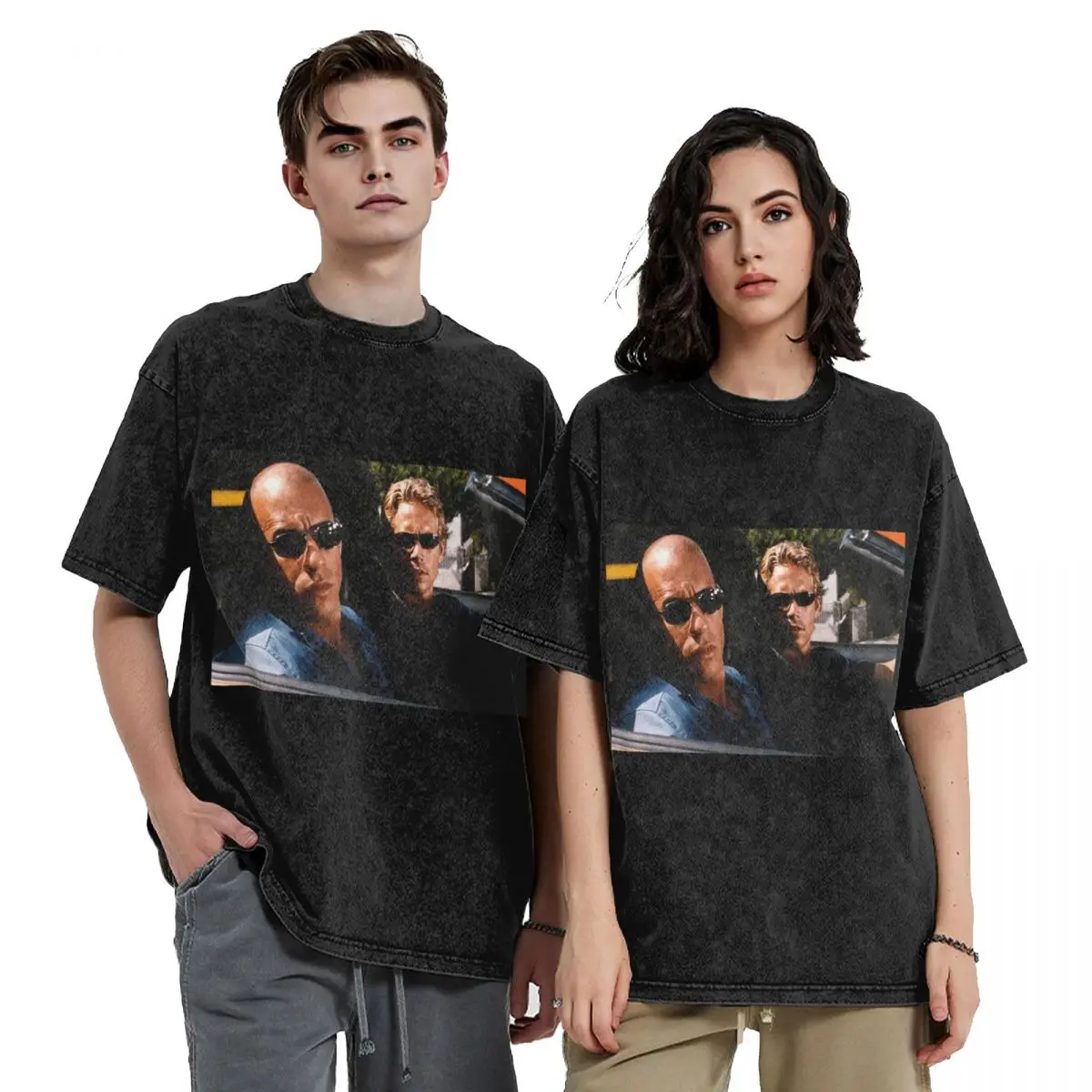 The Fast And The Furious Classic Hip Hop Short Sleeve T-Shirts Washed Tops Tees Streetwear T Shirt Vintage for Men woman