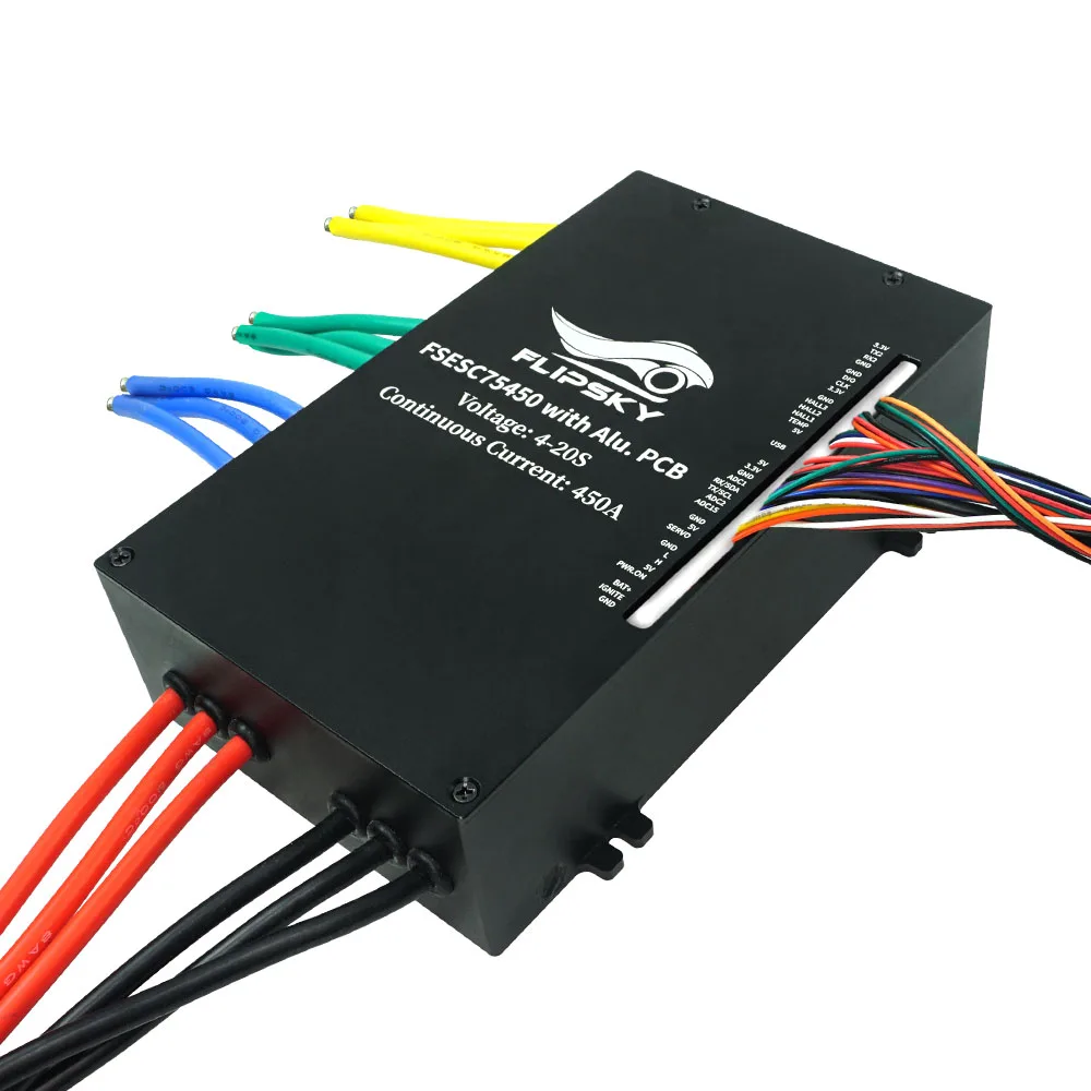 Flipsky FSESC 75450 84V 450A ESC baza na Vesc z aluminiowa obudowa wodą chłodzącą do walczący Robot z folii E