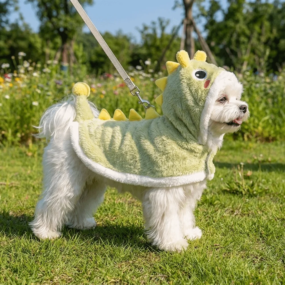 Super Absorbent Dog Dinosaur Transformation Outfit Soft Quick Drying Dinosaur Pet Towing Suit Warm Hooded