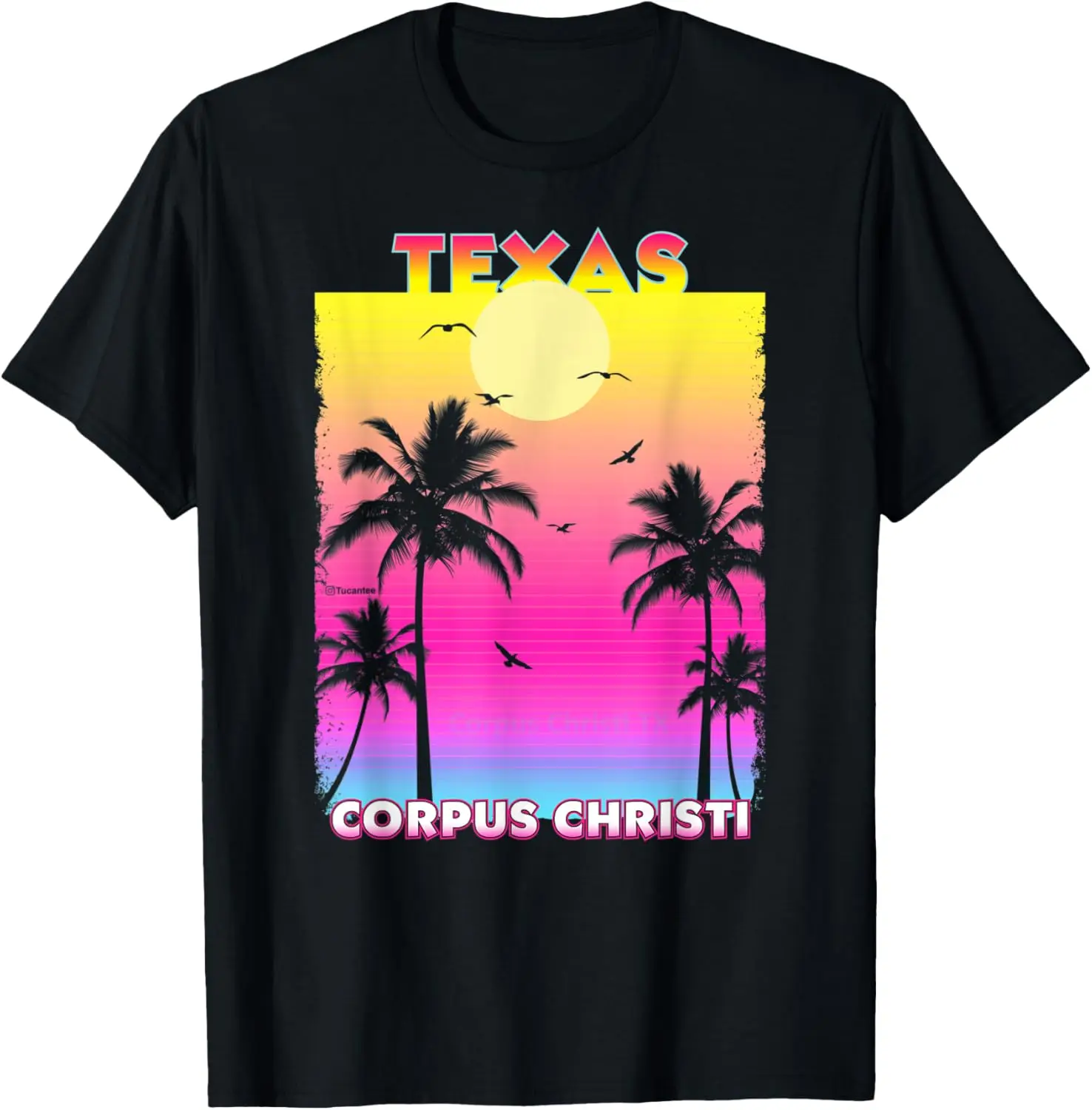 

Летняя винтажная футболка Corpus Christi Texas TX с закатом