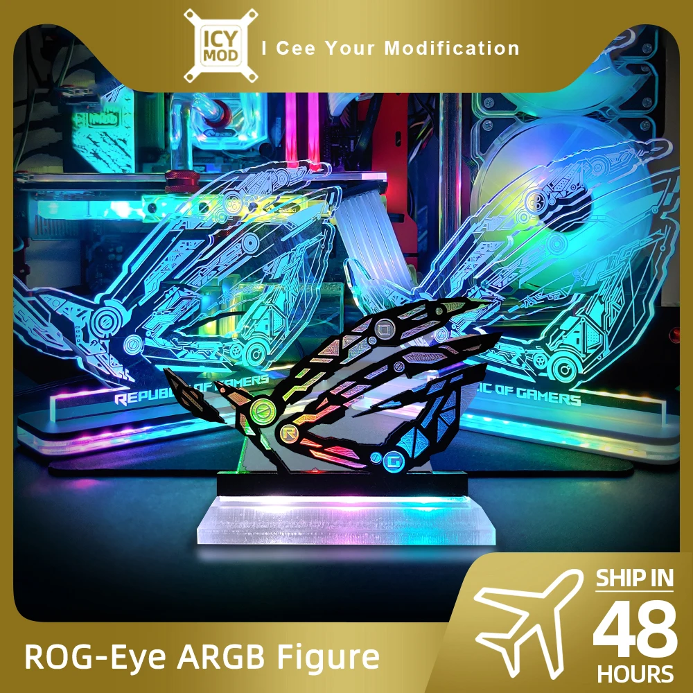 A-RGB ROG Figure Belief Ornaments Republic of Gamers 5V3PIN LED Rainbow Lighting AURA SYNC Gamer Cabinet Acrylic Lighting Base