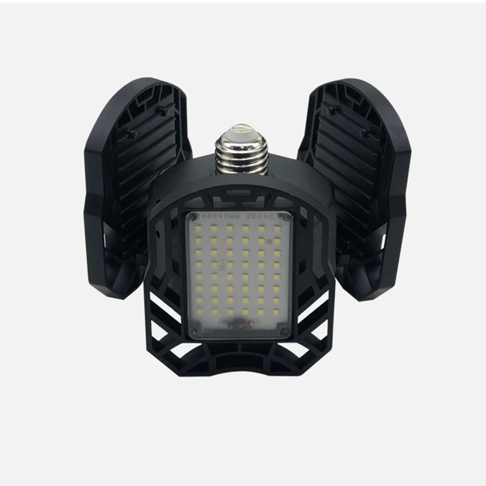 

Super Bright 80W Led Garage Light 3 Adjustable Heads 360° Coverage 85-265V E27 Base 50000Hrs Lifespan Ip65 Waterproof Folding